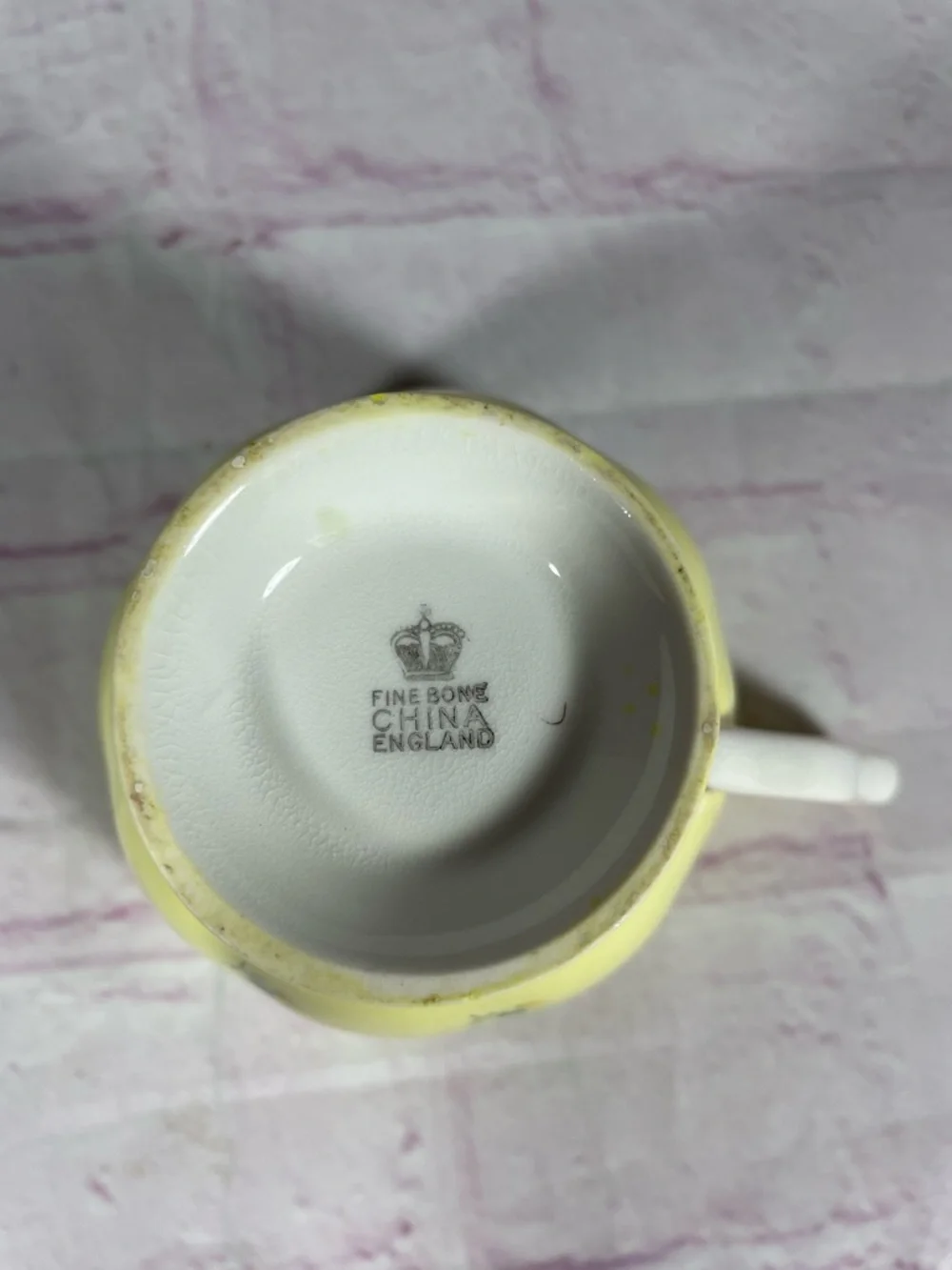 Vintage Yellow and Blue Floral Gold Trim Bone China Footed Teacup and Saucer Set